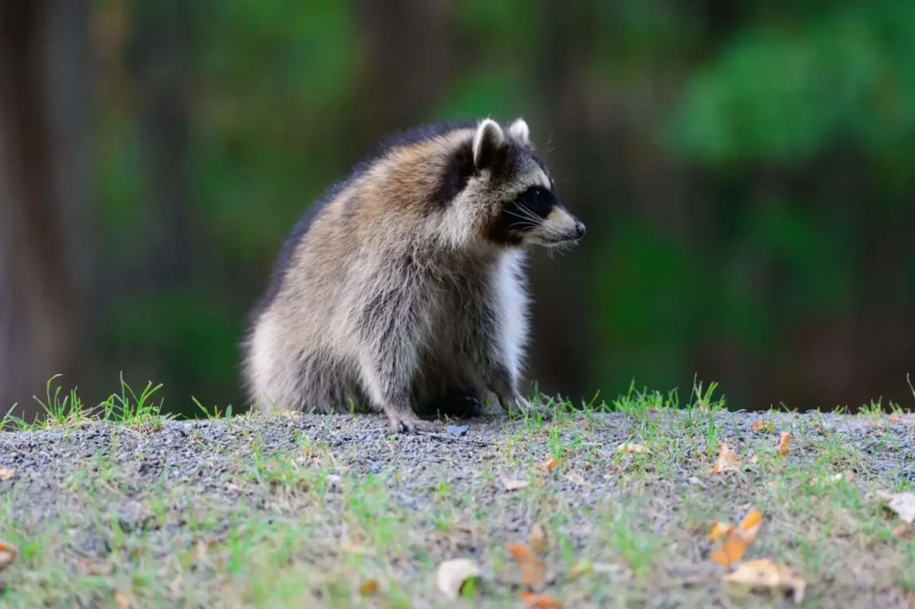 Raccoon in park in montreal canada