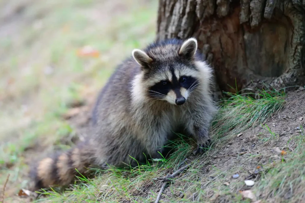 Raccoon in park in montreal canada